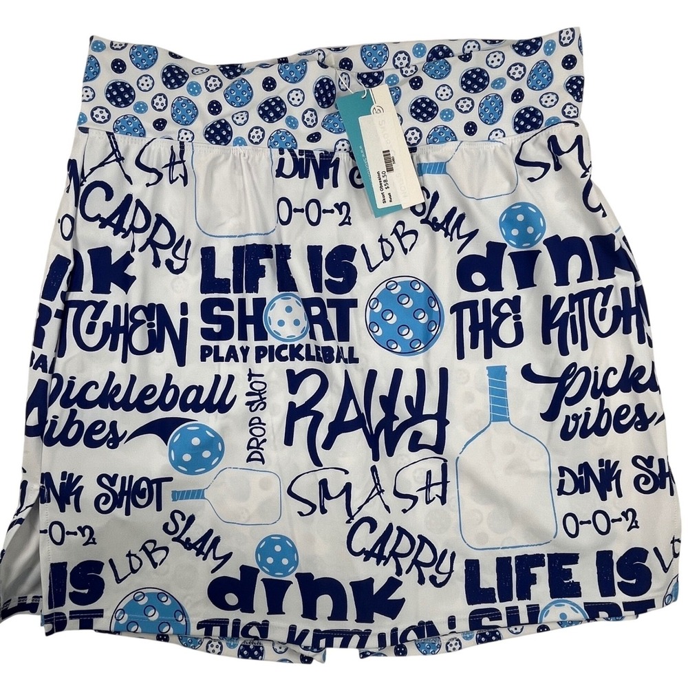 Skort Obsession Pickleball Slam Blue White Skort XL NWT AOP